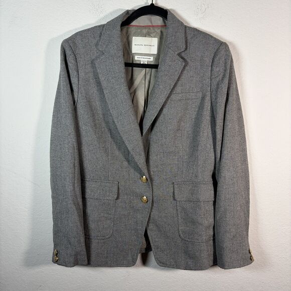 Banana Republic Jackets & Blazers - Banana Republic Women’s Italian Yarn Wool Blend Gray Blazer Size 8 Stretch